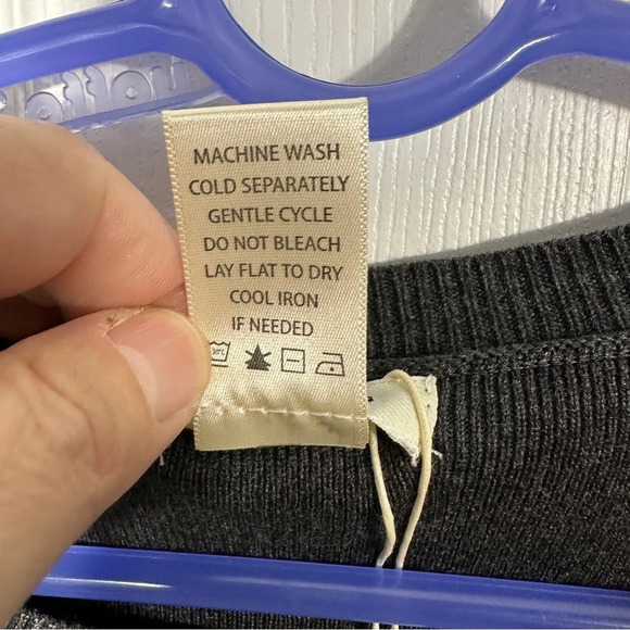 NEW with tags, Max Studio size XS gray sweater, ruffle sleeves, date night - Picture 6 of 7